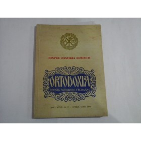 DESPRE CINSTIREA DUMINICII  -  ORTODOXIA -  REVISTA PATRIARHIEI ROMANE